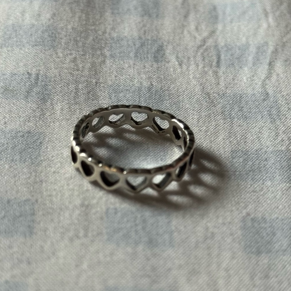 Silver Heart Cutout Ring